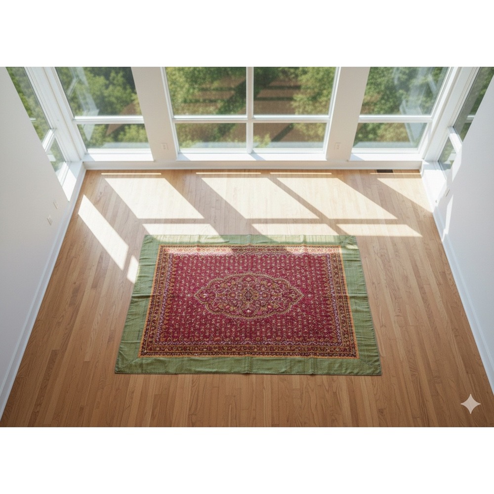 NWOT! Shrujan Threads of Life Handcrafted Multicolor‎ Medallion Tapestry Rug
